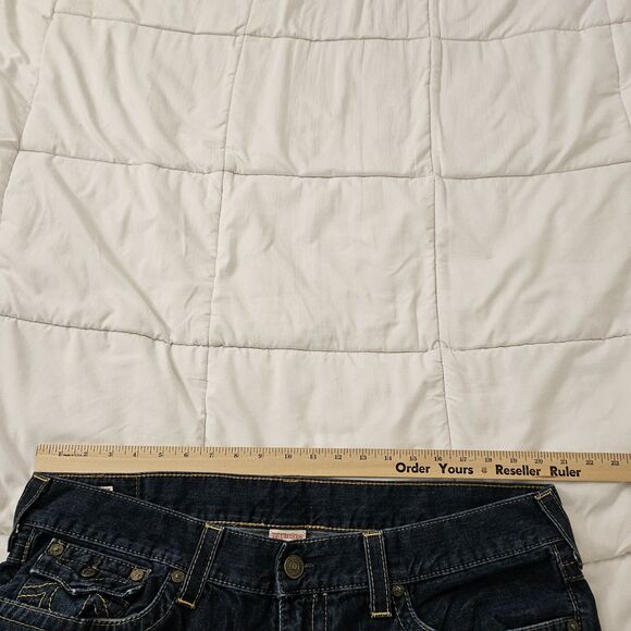 True Religion Billy Jeans Mens 42 Blue Relaxed Bootcut Cotton Y2K Made In USA - Picture 8 of 11